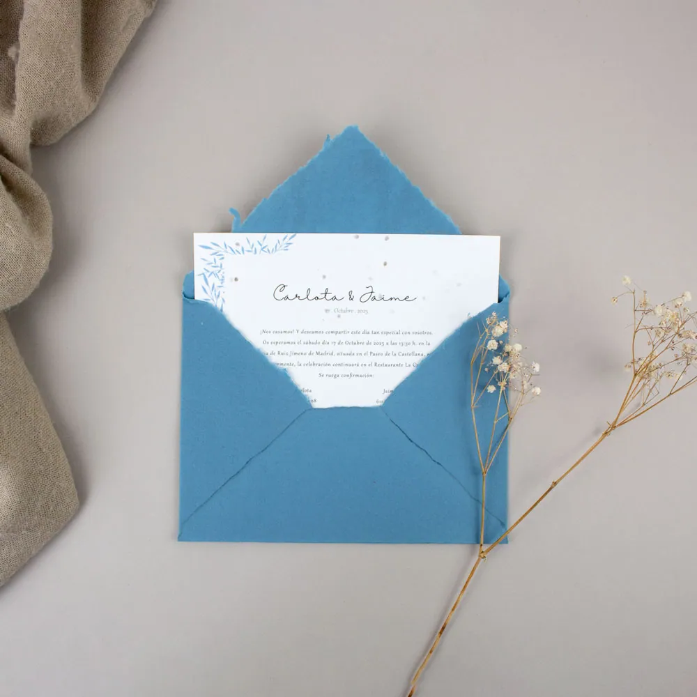 sobre azul artesano sheedo