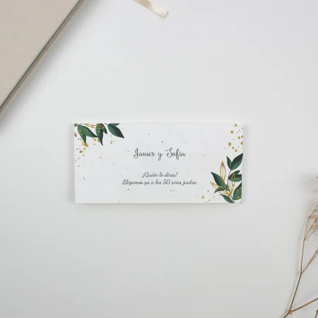 Invitación boda de oro